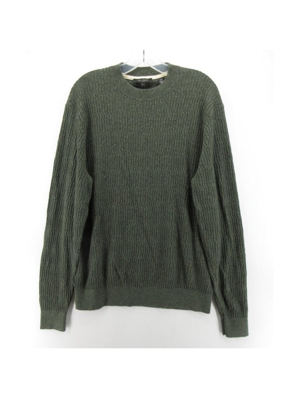 Ted Baker Sweater 3 Wool Blend Ribbed Knit Pullover Crewneck Medium